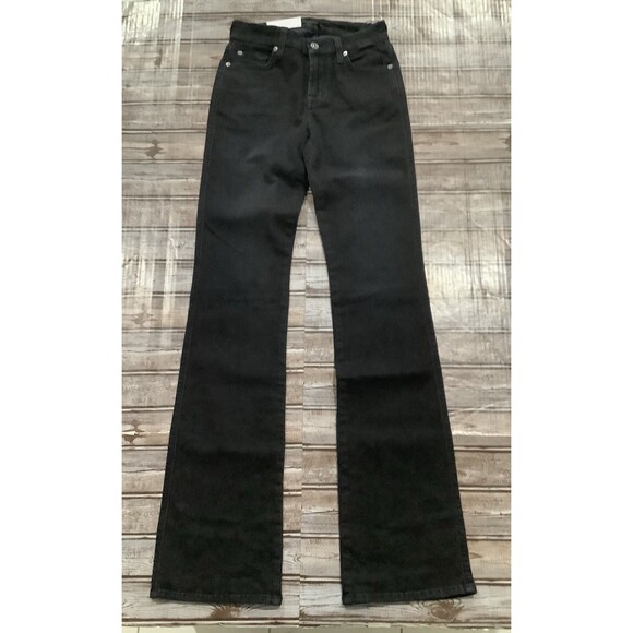 7 for all Mankind Kimmie Bootcut Black jeans Stretch Size 25 NWT - Picture 6 of 11